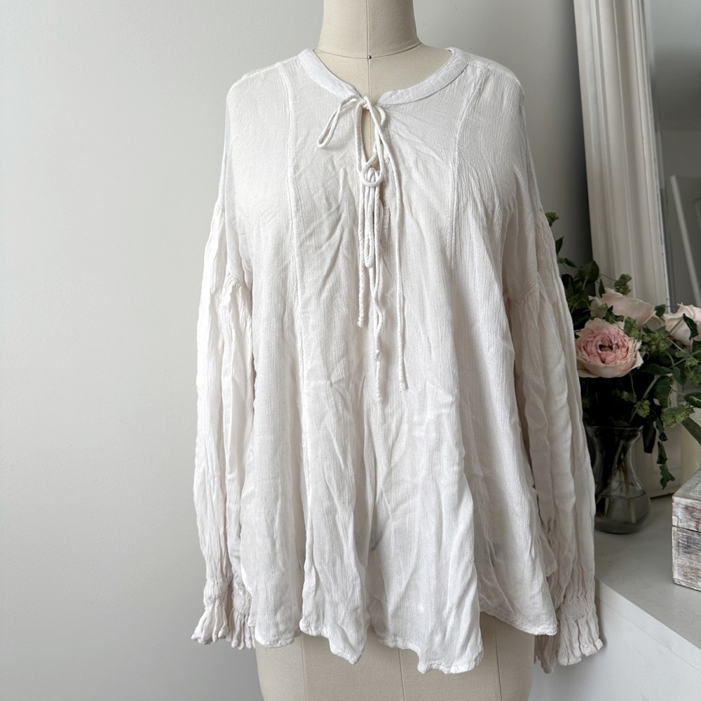 Free People white poet shirt - small